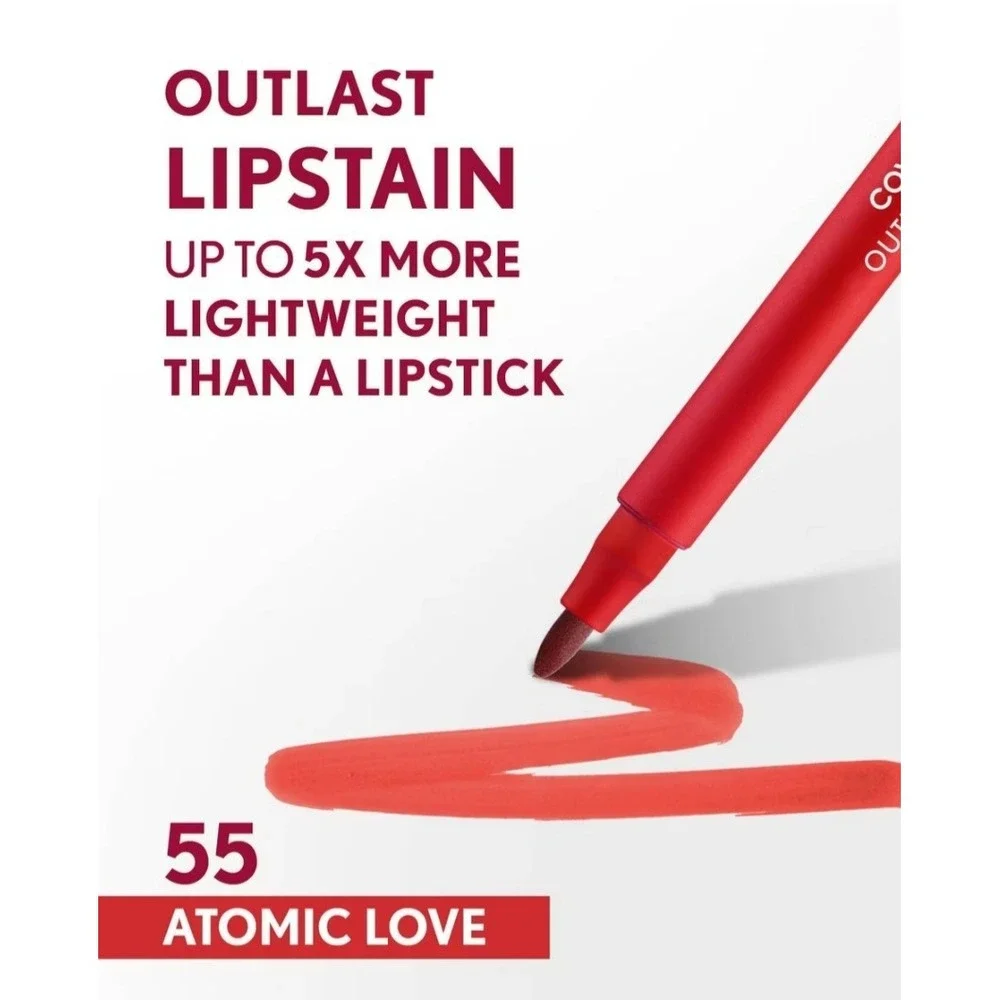 Covergirl Outlast Lipstain Women 1.7ml Red Pink Atomic Love Heat Wave 3pc Set